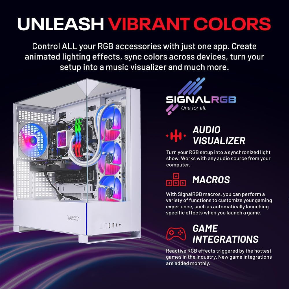 Skytech Gaming Archangel 5 Gaming PC, AMD Ryzen 7 7700 3.8Ghz, NVIDIA RTX 5060, 1TB Nvme SSD, 32GB DDR5 RAM 6000, 750W Gold PSU, Wi-Fi, Win 11, Desktop