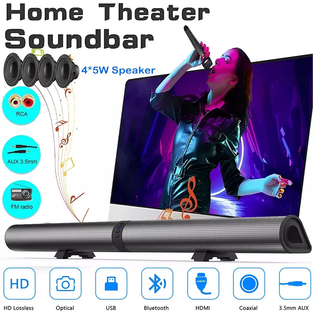TV Soundbar Stereo Detachable Bluetooth Speaker FM Radio Column PC Sound Bar Speakers Split 2 Speakers for Home Theater System