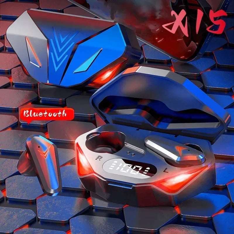 X15 TWS Gaming Earbuds Wireless Bluetooth Earphone with Mic Bass Audio Sound Positioning 9D Stereo Music Hifi Headset for Gamer