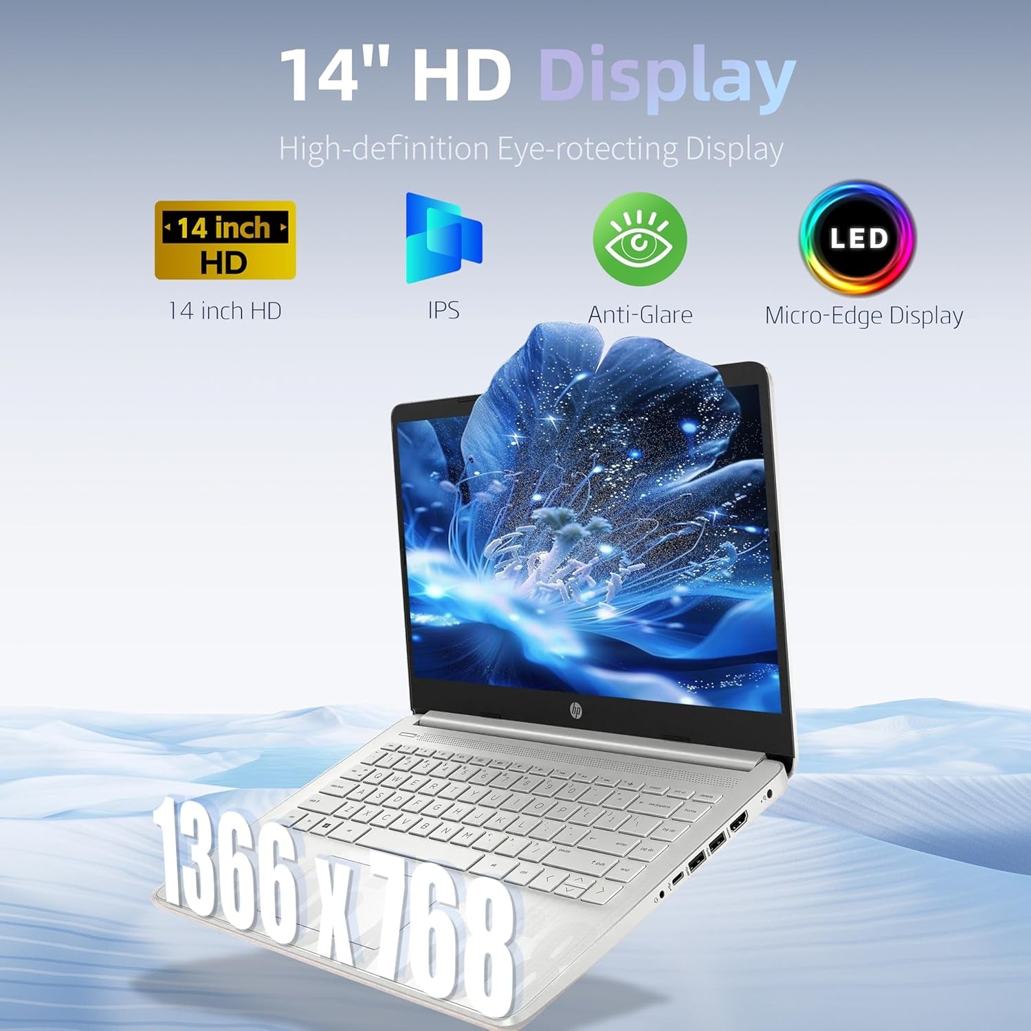 HP Essential Laptop Computer for Home & Student with Office 365, 2026 Edition, 16GB RAM, 128GB Storage- Intel Processor - LED Display, HUB Docking Station, Portable Design, Copilot AI, Windows 11 S