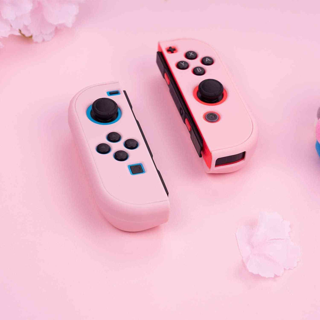 Switch Protective Case Slim Cover Case for Switch and Joy Con - Shock-Absorption and Anti-Scratch (Sakura Pink)