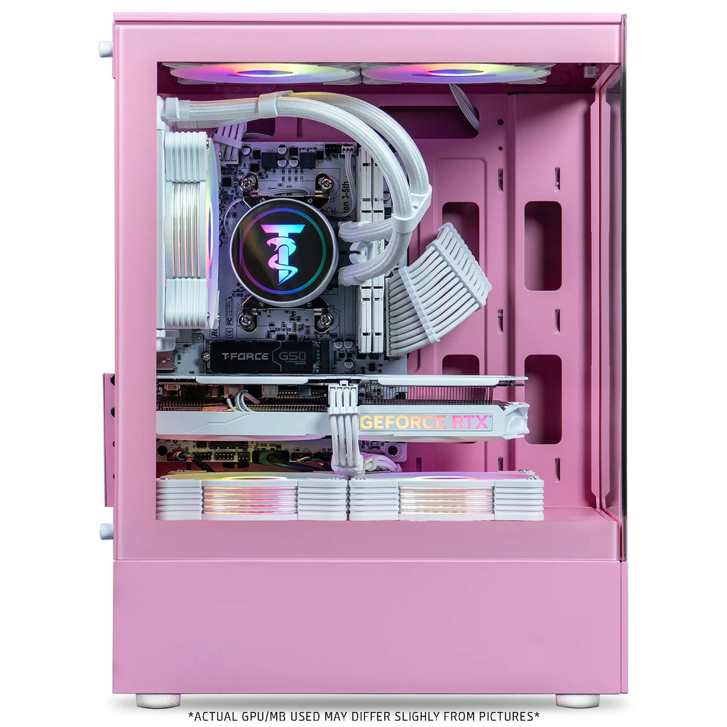 Stryker 4.0 Liquid-Cooled PC - AMD Ryzen 7 (4.4Ghz), RTX 5060 8GB, 16GB DDR4, 1TB SSD, Pink