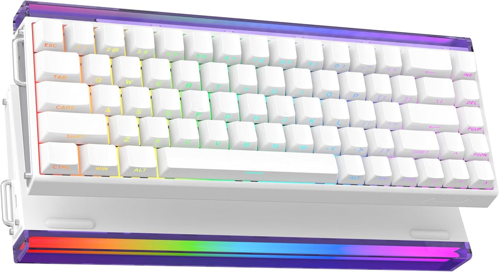 Aula Hero68 HE Wired Magnetic Gaming Keyboard, Rapid Hall Effect Keyboard with 0.01Mm Adjustable Actuation, 8Khz Polling, 5-Layer Sound Dampening, RGB Lightbox & Backlit (White)