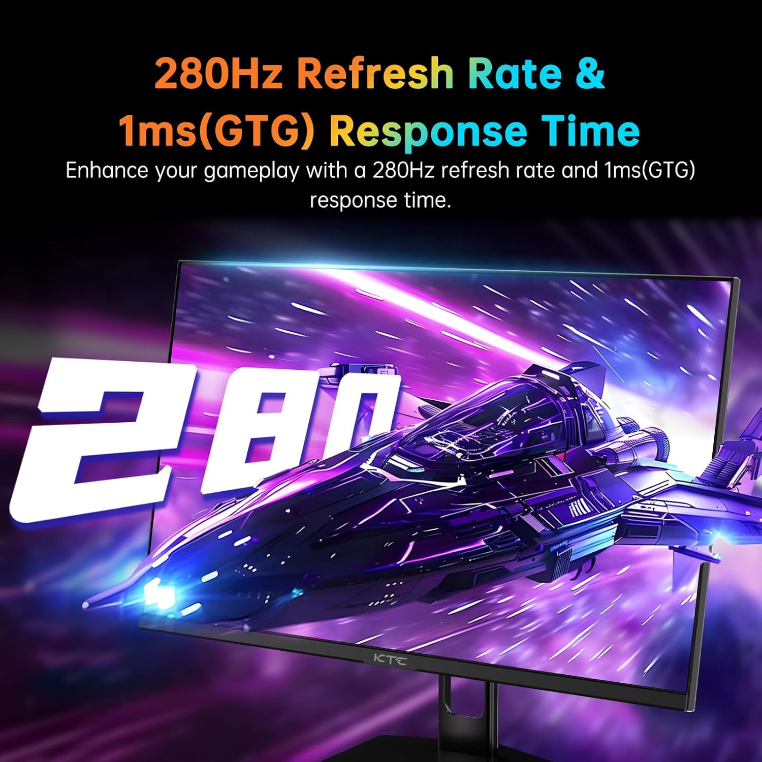 27 Inch 280Hz 240Hz Gaming Monitor, FHD 1080P PC Computer Monitor, Fast VA Panel, 1Ms GTG, Freesync G-Sync Compatible, HDR Support, 126% Srgb, HDMI and Displayport Inputs, H27E22P