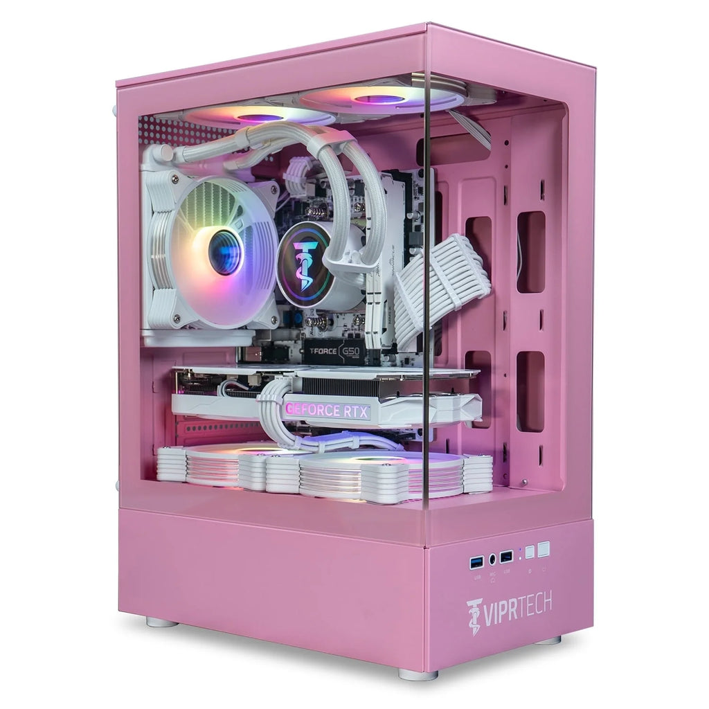 Stryker 4.0 Liquid-Cooled PC - AMD Ryzen 7 (4.4Ghz), RTX 5060 8GB, 16GB DDR4, 1TB SSD, Pink