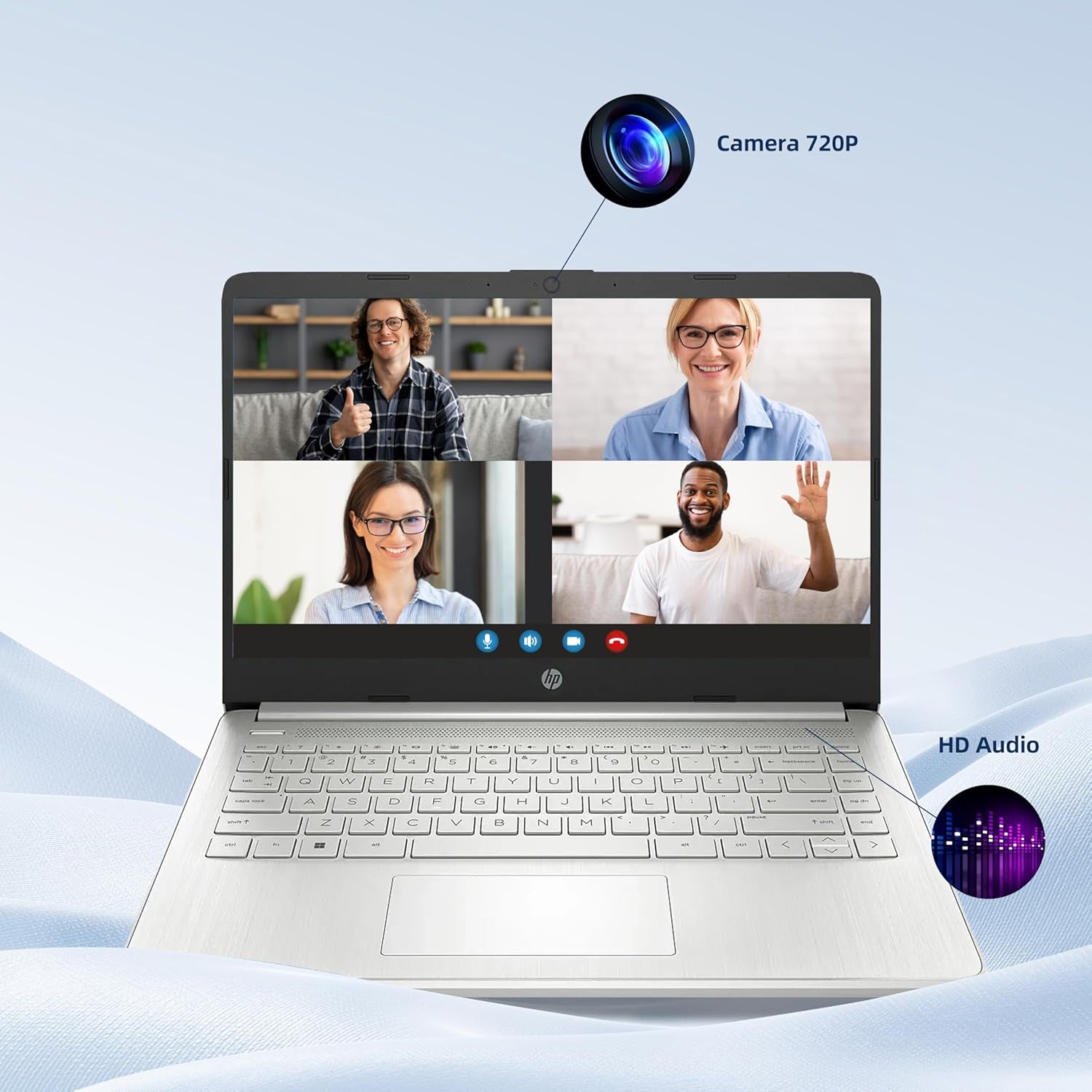 HP Essential Laptop Computer for Home & Student with Office 365, 2026 Edition, 16GB RAM, 128GB Storage- Intel Processor - LED Display, HUB Docking Station, Portable Design, Copilot AI, Windows 11 S