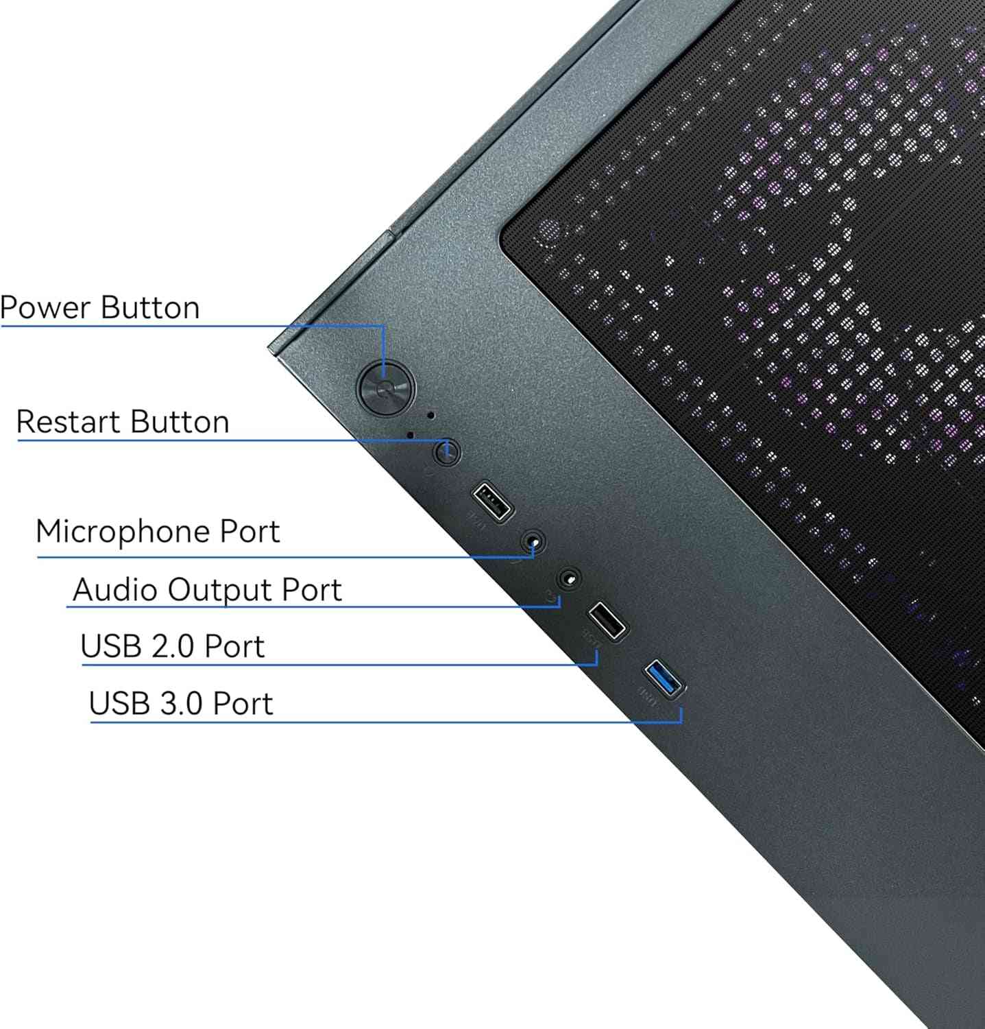 Gaming Desktop Computer PC,AMD Ryzen 5 5600,RTX3050 6GB,32GB DDR4 RAM and 1TB M.2 Nvme Pcle,Argb Fan,Wifi,Game Design Office Console,Sea View Room, Gaming PC Tower