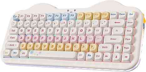 Colorful compact wireless mechanical keyboard with pastel keycaps