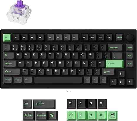 Compact mechanical keyboard with programmable keys and customizable switches