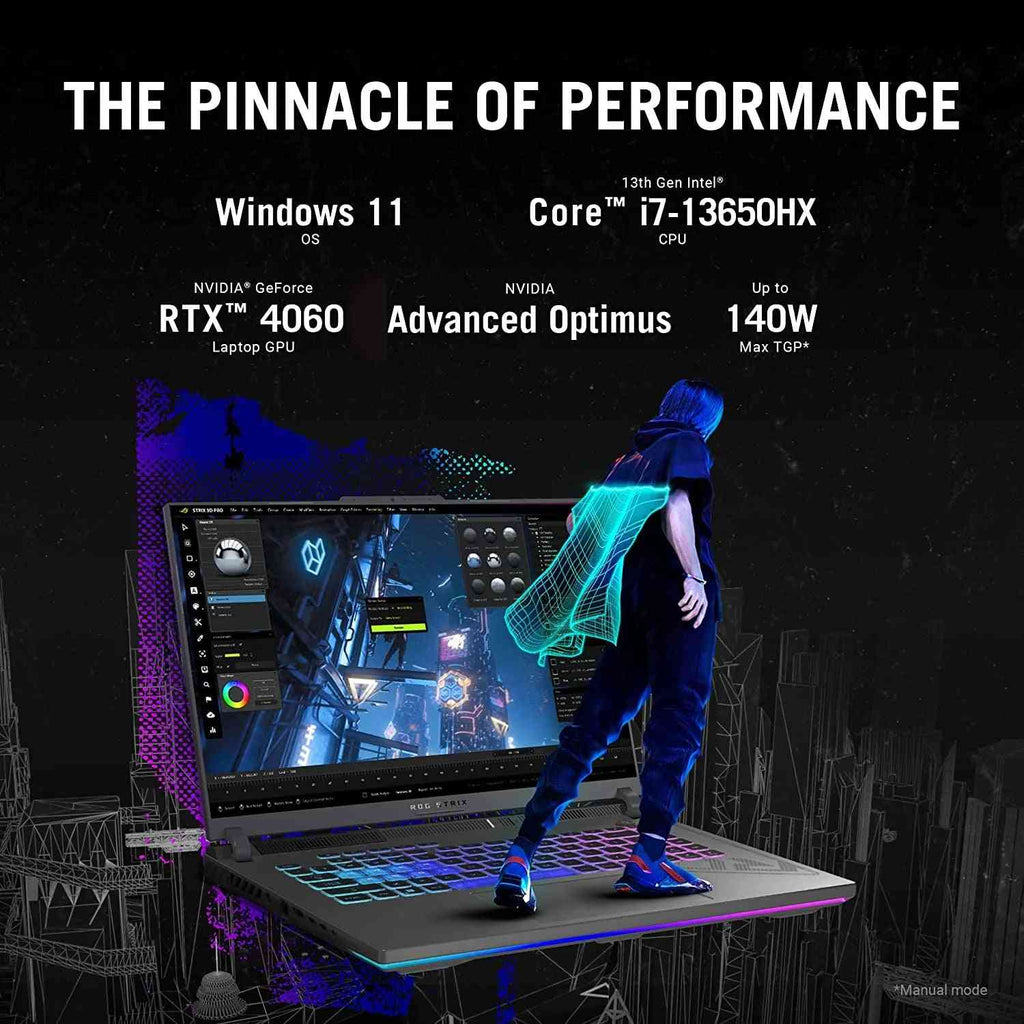 ROG Strix G16 (2023) Gaming Laptop, 16” 16:10 FHD 165Hz, Geforce RTX 4060, Intel Core I7-13650Hx, 16GB DDR5, 512GB Pcie SSD, Wi-Fi 6E, Windows 11, G614JV-AS73