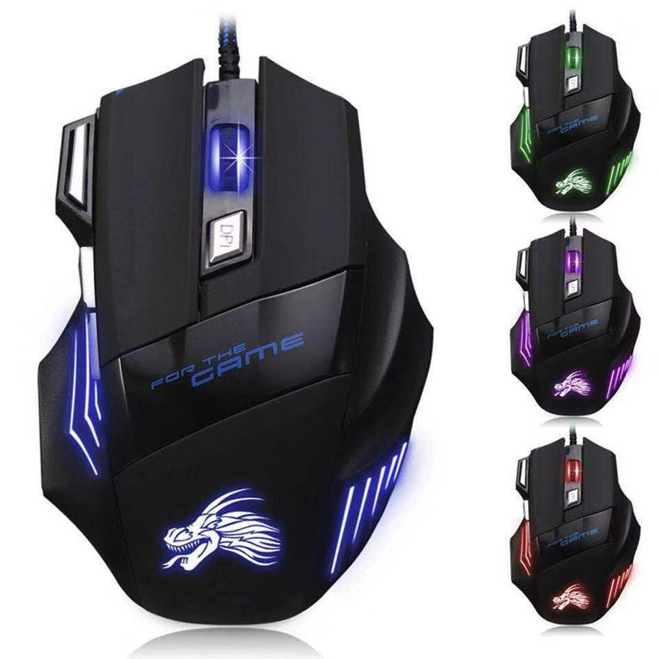 5500 DPI Gaming Mouse 7 Button USB Wired LED Breathing Fire Button Laptop PC