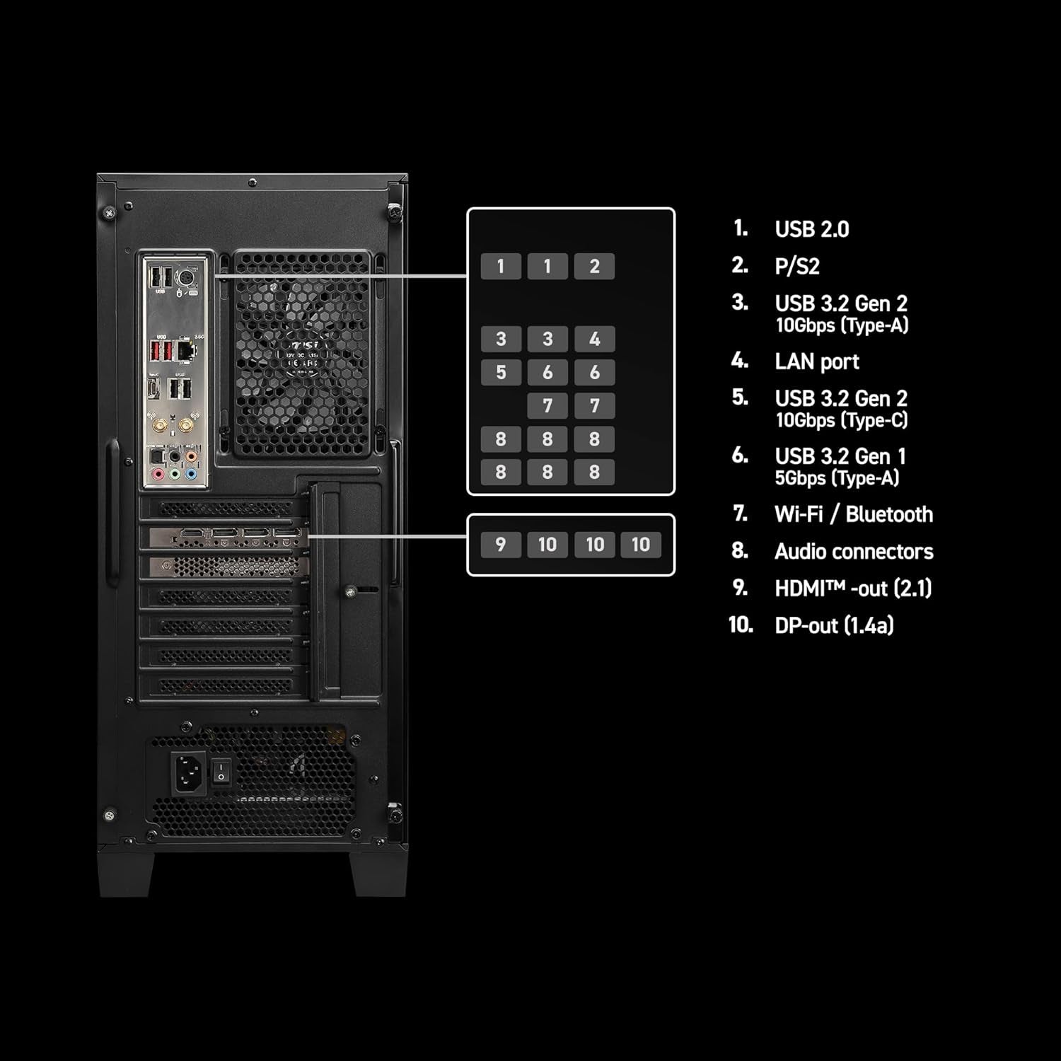 Msi Codex R2 Gaming Desktop PC | NVIDIA Geforce RTX 5070 12GB | Intel Core I5-14400F | 32GB DDR5 RAM | 1TB Nvme SSD | Air Cooling | Wi-Fi 6E | Windows 11 Home | VR Ready | D14NVP5-613US