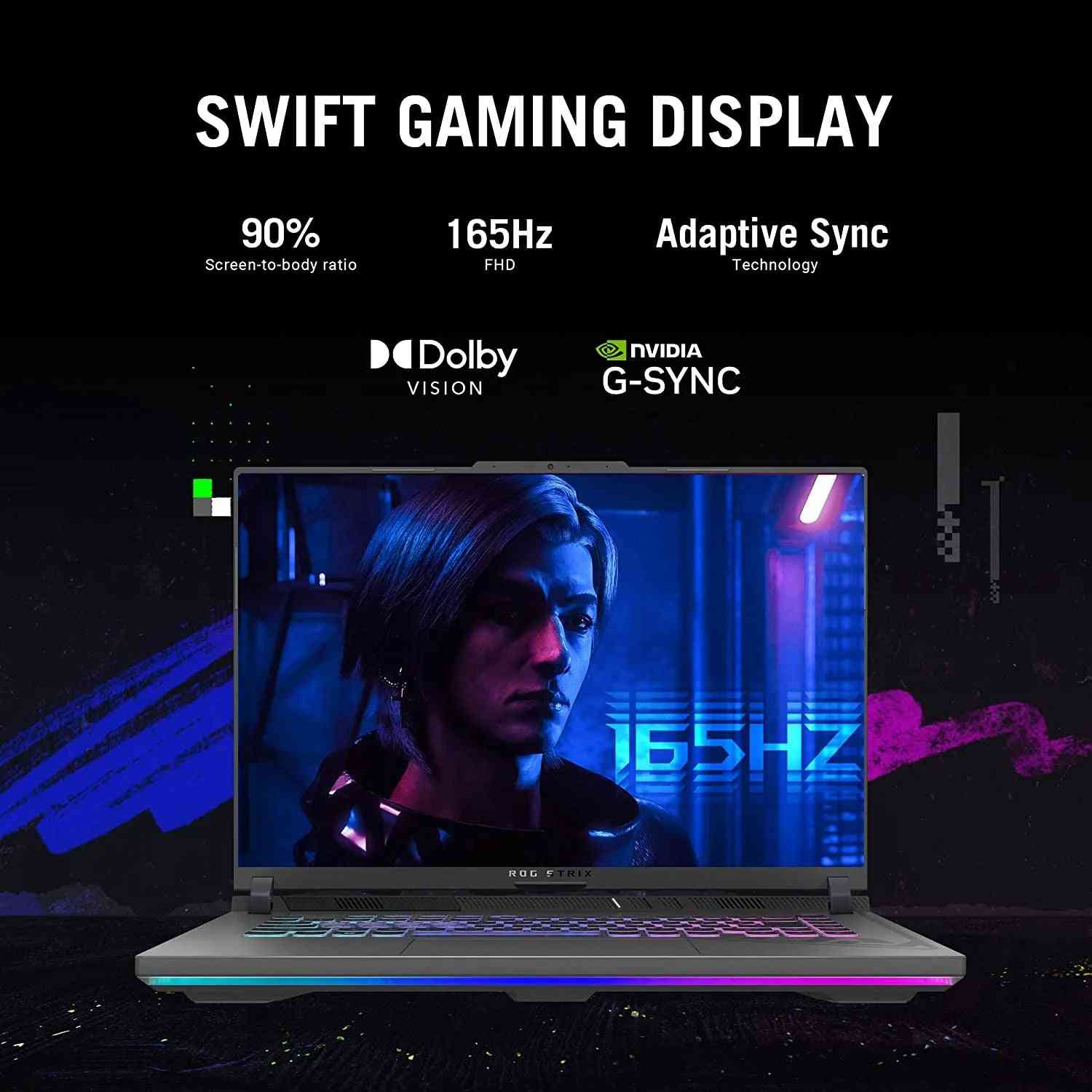 ROG Strix G16 (2023) Gaming Laptop, 16” 16:10 FHD 165Hz, Geforce RTX 4060, Intel Core I7-13650Hx, 16GB DDR5, 512GB Pcie SSD, Wi-Fi 6E, Windows 11, G614JV-AS73