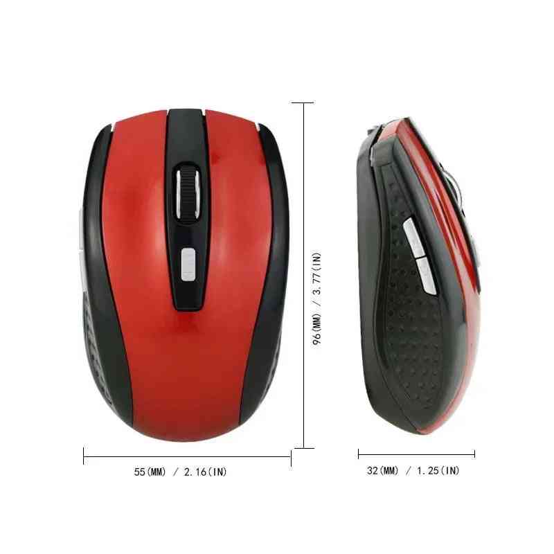 2.4G USB Red Optical Wireless Mouse 6D for Computer Laptop Gaming Mice Ergonomically-Designed Wireless Mouse