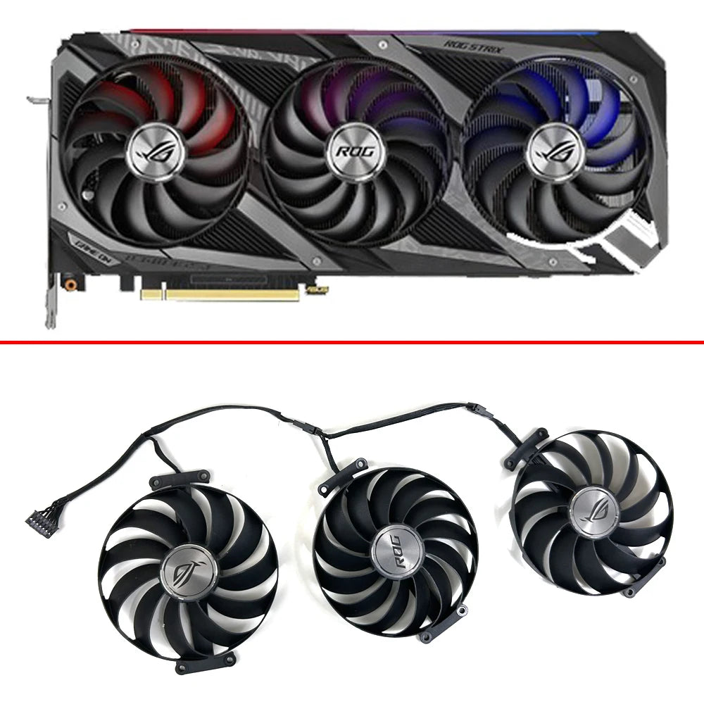 NEW Cooling Fan 95Mm 7Pin CF1010U12S T129215SU FDC10U12S9-C GPU FAN for ASUS ROG STRIX RTX 3070 3080 3090 3060Ti 3080Ti 3090Ti