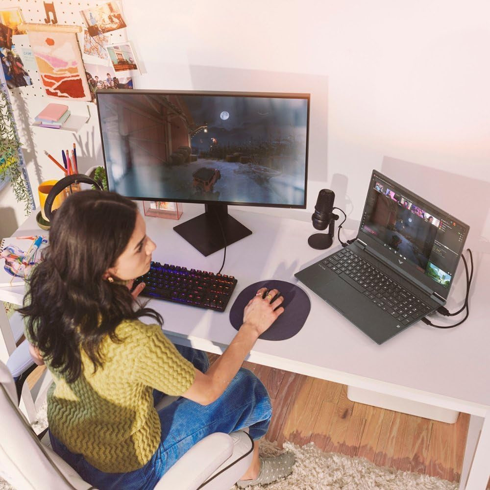 HP Victus 15 Gaming Laptop, 15.6" FHD 144Hz Display, AMD Ryzen 5 7535HS, 16GB DDR5 RAM, 512GB Pcie M.2 SSD, NVIDIA Geforce RTX 2050, HDMI, Webcam, Backlit Keyboard, Wi-Fi 6, Windows 11 Home, Silver