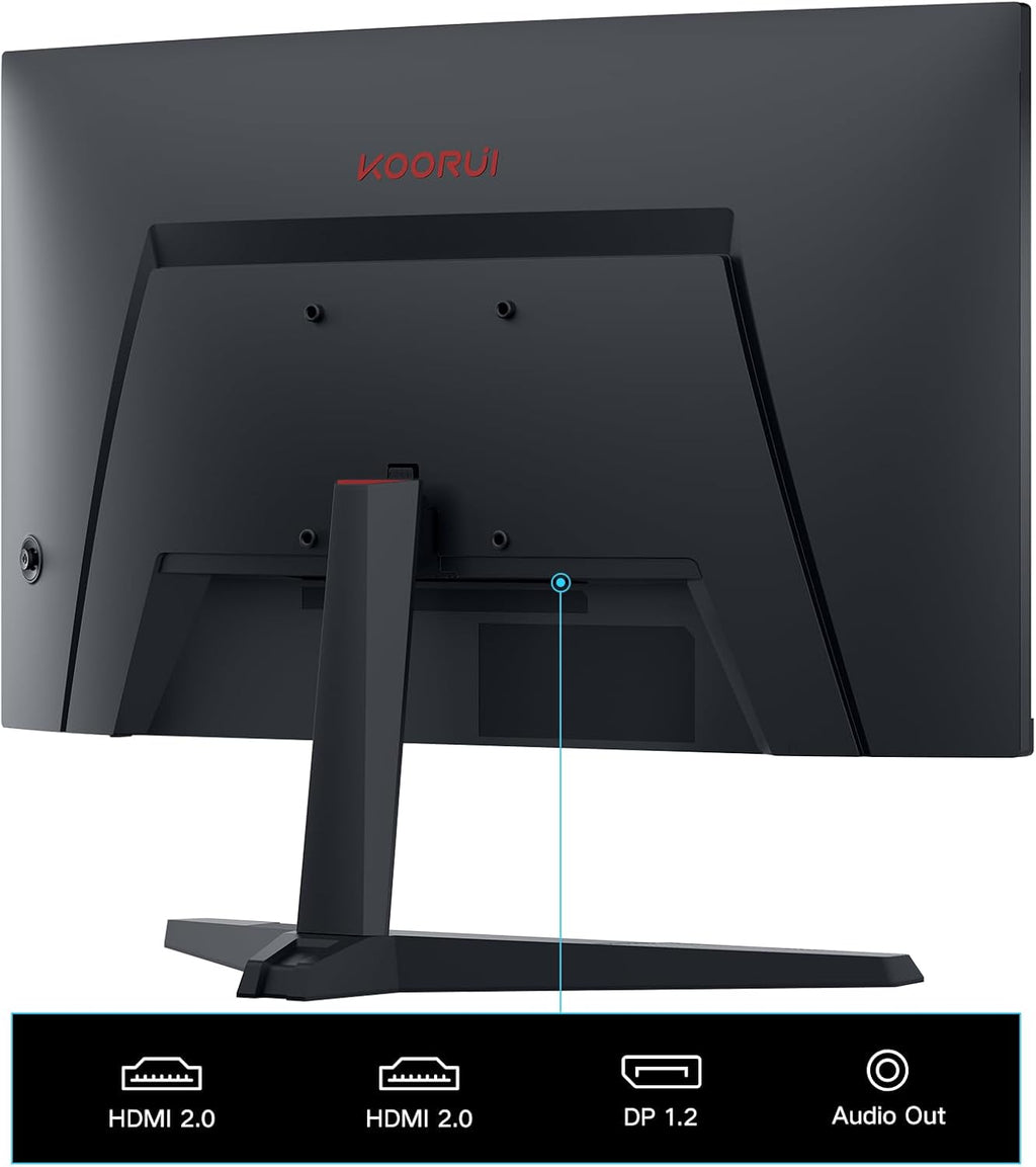 24 Inch Curved Gaming Monitor 180Hz FHD 1080P Computer Monitor, 1Ms 1500R Display, Adaptive Sync, Freesync Premium, HDMI 2.0X2 & DP 1.2, VESA, Tilt, 24E6CA