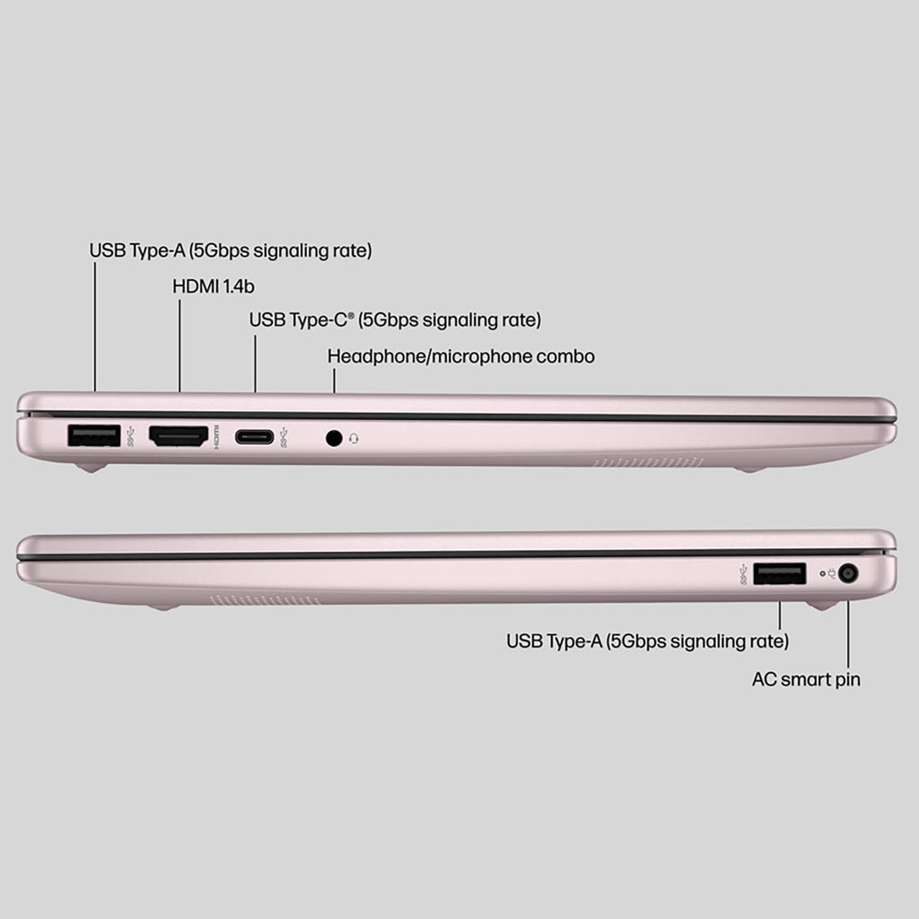HP Laptop 2026 Edition with Copilot AI, 16GB RAM, 256GB SSD + 128GB UFS, Intel Processor, Long Battery Life, Lightweight, 1 Year Office 365, Windows 11 Home S for Students & Office, Type-C HUB, Pink