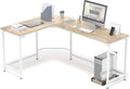 Modern L-Shaped Desk 66'' Corner Computer Desk Home Office Study Workstation Wood & Steel PC Laptop Gaming Table