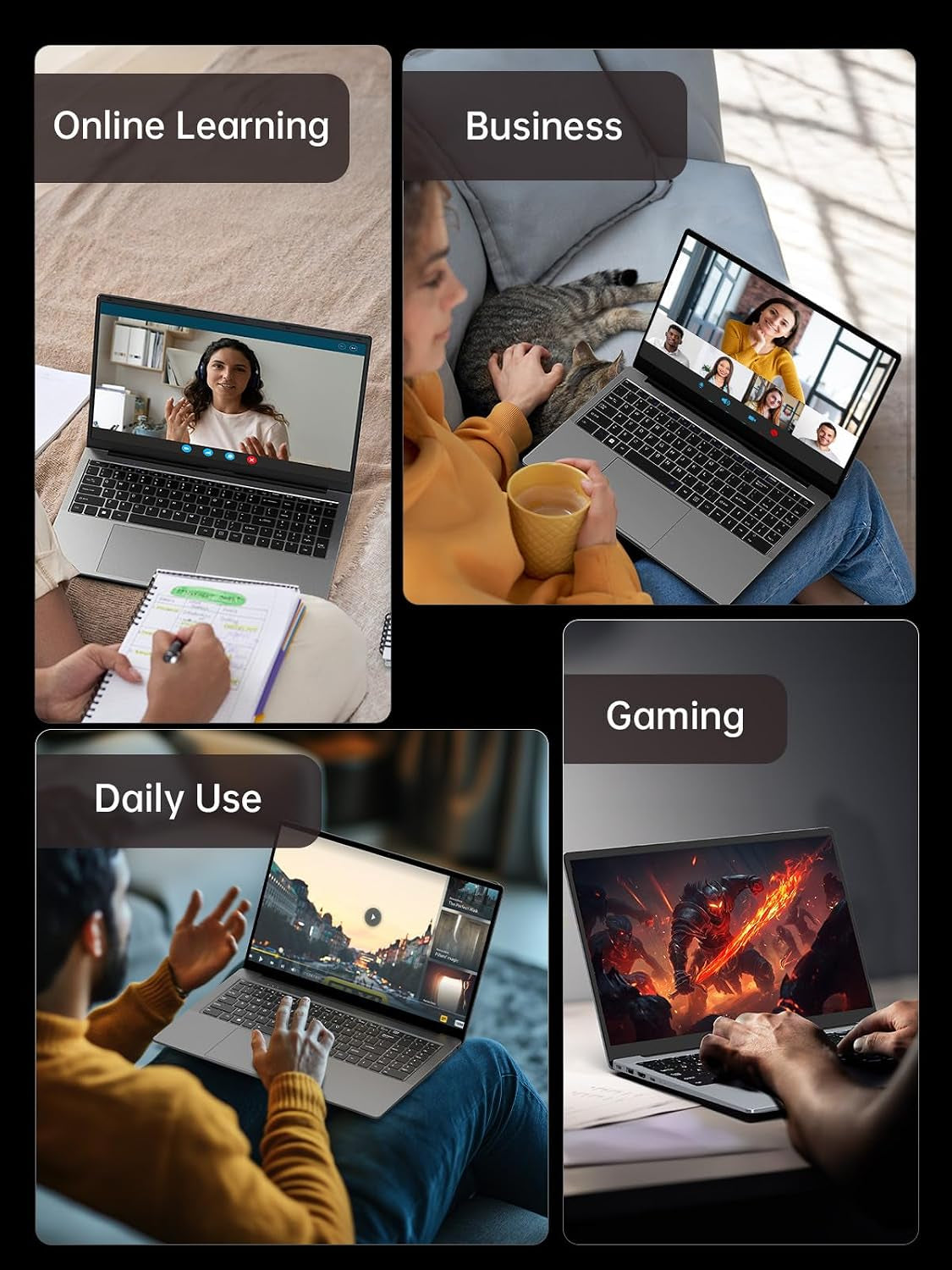 Gaming Laptop, 1TB Nvme SSD 16GB RAM Laptop Computer with AMD Ryzen 7 5825U(8C/16T, up to 4.5Ghz), 15.6Inch Windows 11 Laptop, Radeon RX Vega 8 Graphics,Wifi 6 for Creative & Business