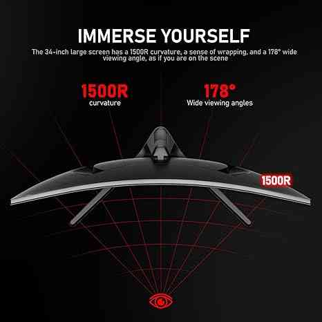 Gawfolk 34 Inch Curved Gaming Monitor, 240Hz Ultrawide PC Monitors Built-in Speakers Limareoo Tech Default Title Default Title