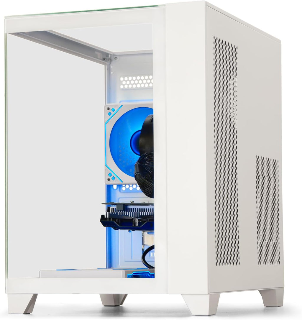 Prebuilt Gaming PC Desktop | Ryzen 5 up to 4.1G | RX 560 4G Graphics Card | 16G DDR4 RAM | 512G SSD | Wi-Fi 6 | Tower Computer for Home Office, Student & Casual Gaming (White)