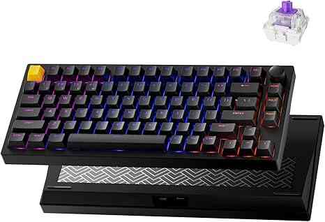 Black wireless gaming keyboard with RGB lighting and mechanical switches