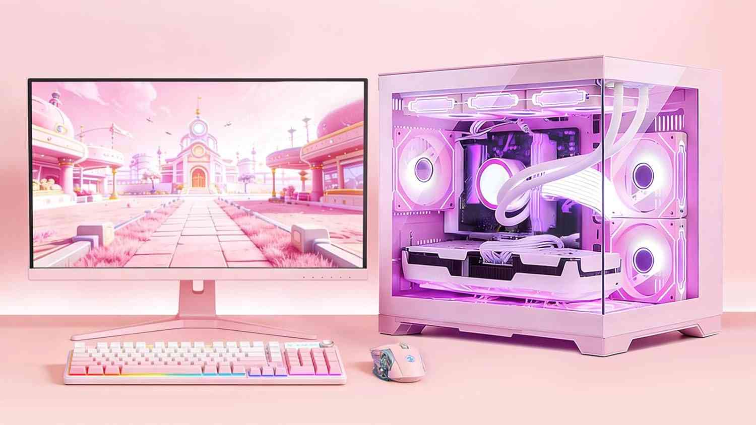 Limareoo Tech Ocean Park Pink Gaming PC Gamer Desktop Computer W/KB & Mouse USD Vietnam Default Title Default Title