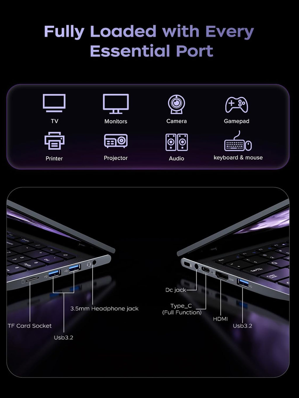Gaming Laptop, 15.6Inch Laptop Computer with AMD Ryzen 7 5700U(8C/16T, up to 4.3Ghz), 16GB RAM 512GB Nvme SSD Windows 11 Laptop, Radeon RX Vega 8 Graphics,Wifi 6, Webcam Cover Slide