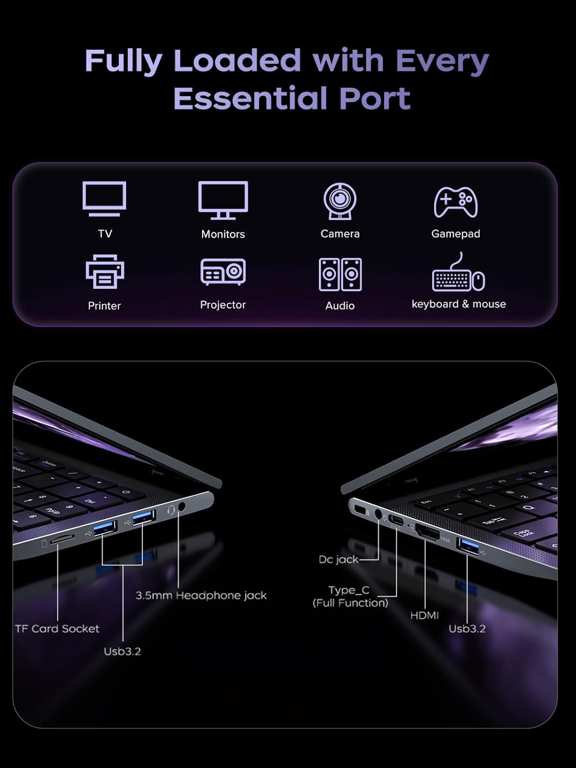 Gaming Laptop, 15.6Inch Laptop Computer with AMD Ryzen 7 5700U(8C/16T, up to 4.3Ghz), 16GB RAM 512GB Nvme SSD Windows 11 Laptop, Radeon RX Vega 8 Graphics,Wifi 6, Webcam Cover Slide