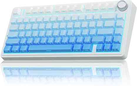 RGB backlit wireless mechanical keyboard with blue keys