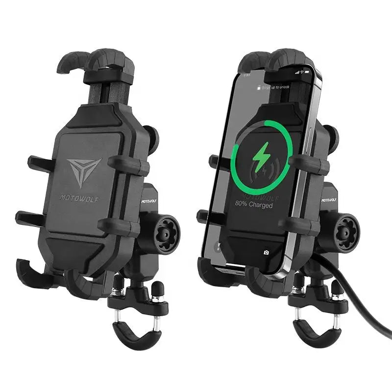 Motorcycle Wireless Charging Phone Holder Cradle 3.0 Quick Charger GPS Moto Support Cellphone Handlebar Mount for 4-7 Inch Phone
