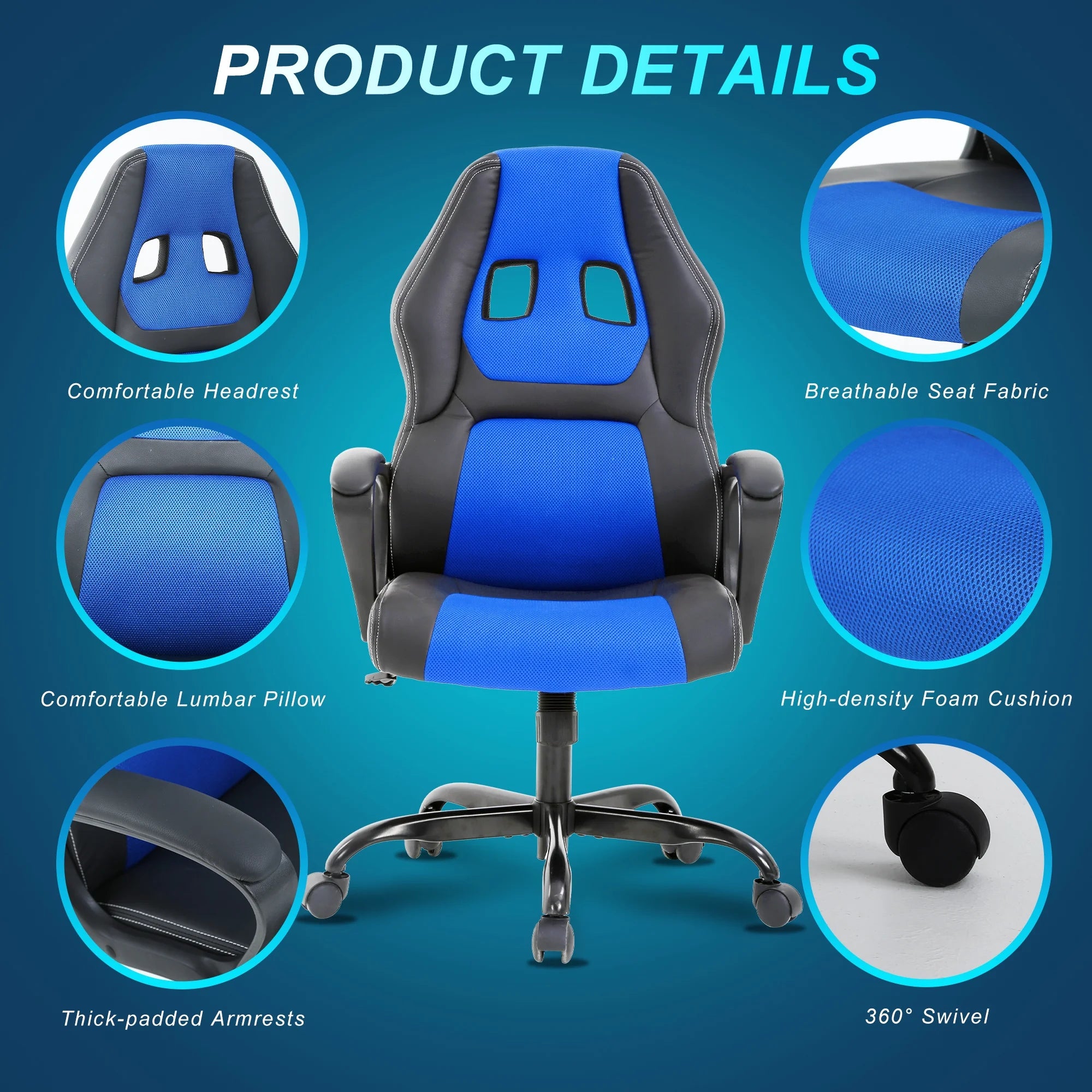 Ergonomic Gaming Chair with Lumbar Support