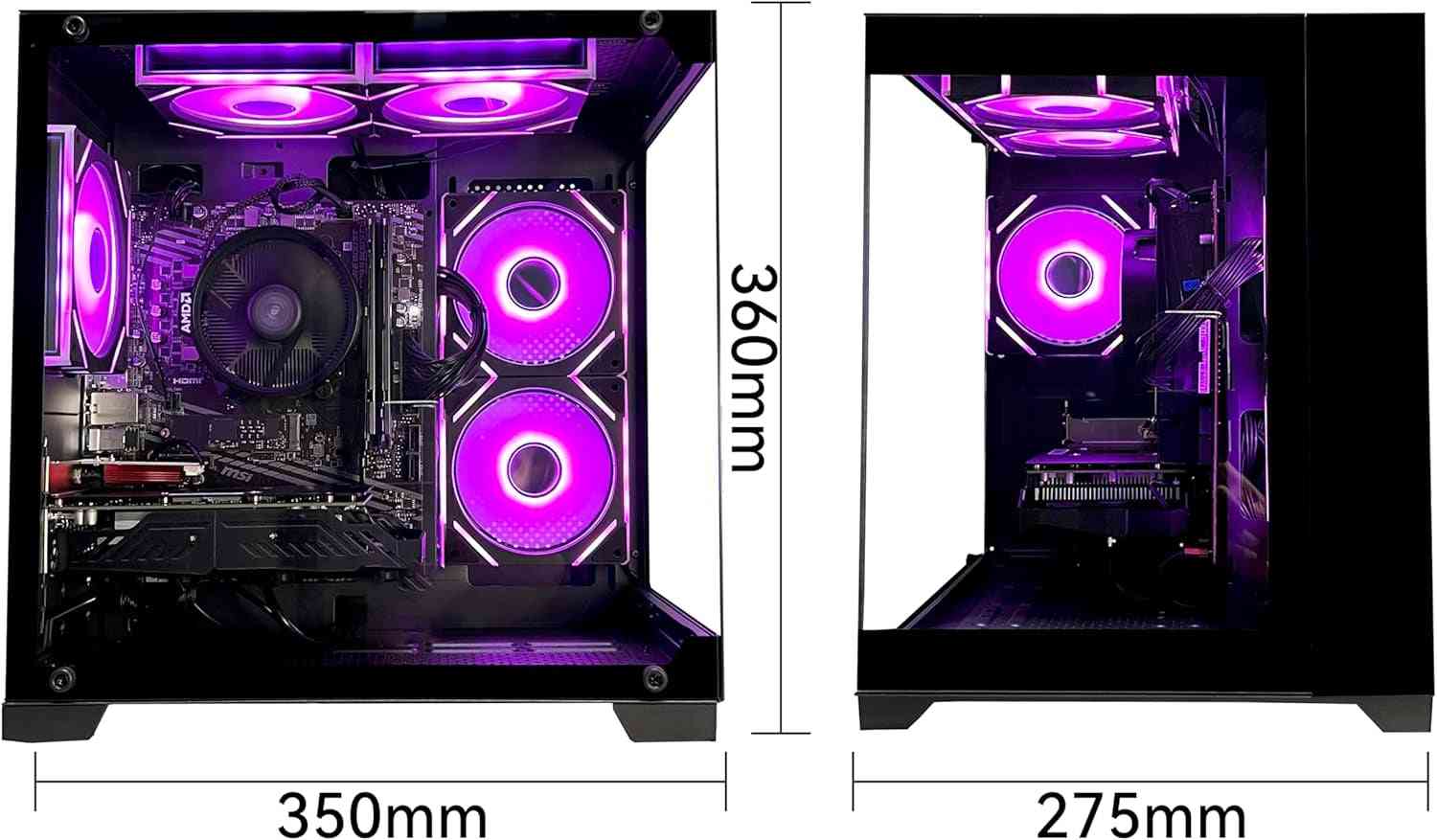 Gaming Desktop Computer PC,AMD Ryzen 5 5600,RTX3050 6GB,32GB DDR4 RAM and 1TB M.2 Nvme Pcle,Argb Fan,Wifi,Game Design Office Console,Sea View Room, Gaming PC Tower