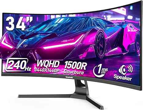 Gawfolk 34 Inch Curved Gaming Monitor, 240Hz Ultrawide PC Monitors Built-in Speakers Limareoo Tech Default Title Default Title