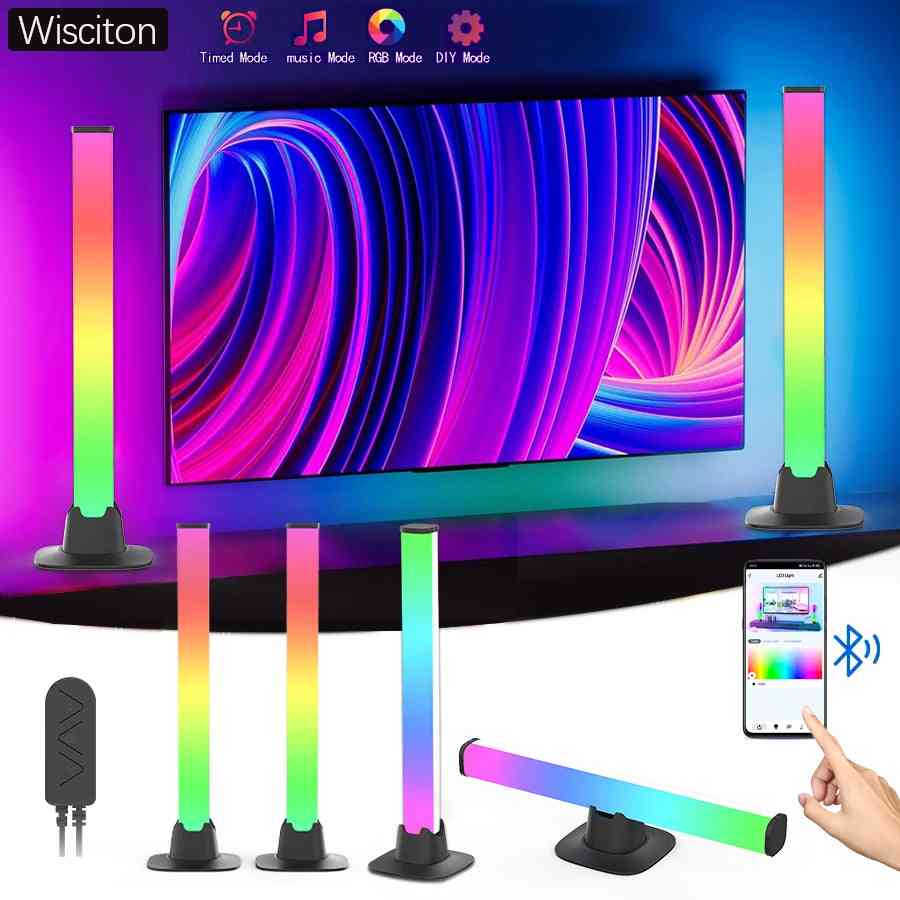 RGB Gaming Desktop Background Light Bar Computer Atmosphere Decoration Lighting Night Eye Protection Reading Lamp Ulamp APP