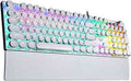 RGB mechanical gaming keyboard with round retro typewriter style keycaps and rainbow backlit