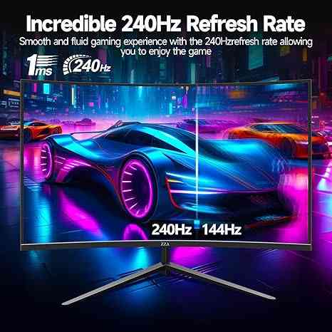 ZZA 32 Inch Curved Gaming Monitor 240hz,1K 1080P Computer PC Monitor with 1500R Limareoo Tech Default Title Default Title