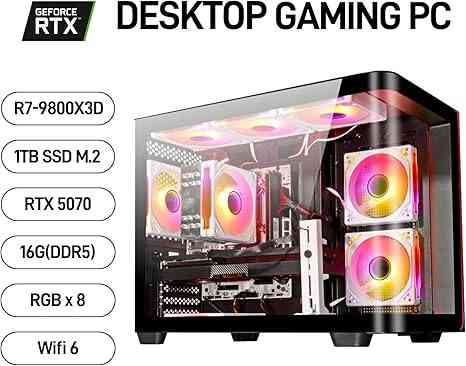 Limareoo Tech Gaming Desktop PC, Ryzen 7 9800X3D, RTX 5070 12GB, 16GB DDR5 RAM USD Vietnam Default Title Default Title