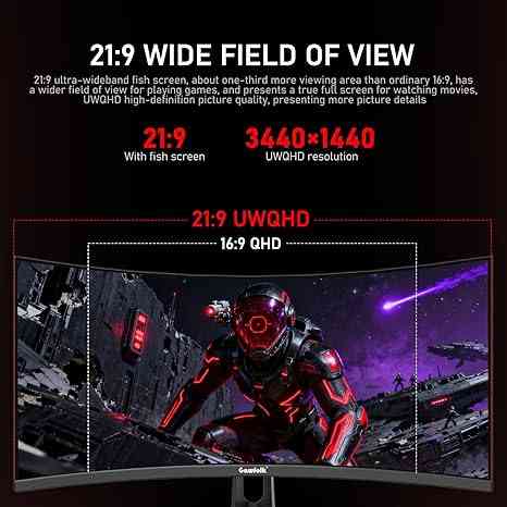 Gawfolk 34 Inch Curved Gaming Monitor, 240Hz Ultrawide PC Monitors Built-in Speakers Limareoo Tech Default Title Default Title