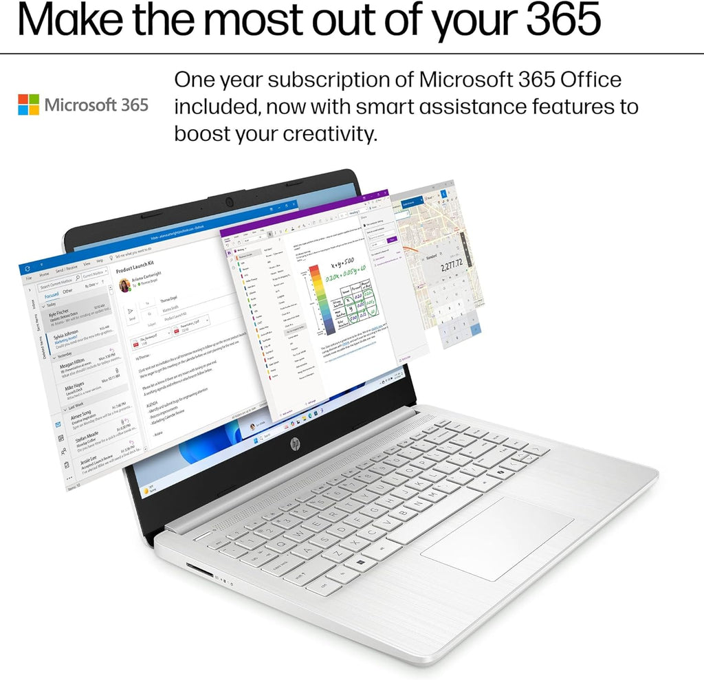 HP Essential Laptop Computer for Home & Student with Office 365, 2026 Edition, 16GB RAM, 128GB Storage- Intel Processor - LED Display, HUB Docking Station, Portable Design, Copilot AI, Windows 11 S