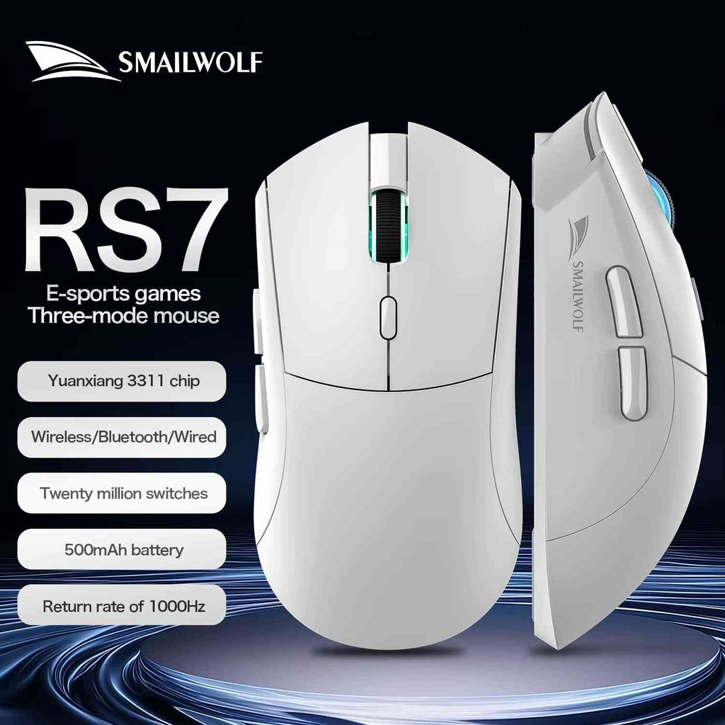 RS7 Bluetooth Wireless Gaming Mouse Three Mode PAW3311 Macro-Definition Mouse Laptop Gaming Office