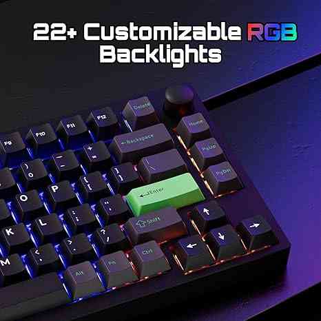 RGB backlit customizable gaming keyboard with 22+ lighting options