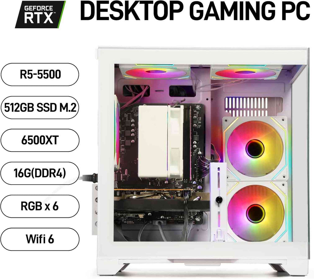 Limareoo Tech Gaming PC Desktop Computer - Ryzen 5 5500, Radeon RX 6500XT 4GB USD Vietnam Default Title Default Title