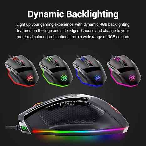 Redragon M801 Gaming Mouse, RGB PC Gaming Mouse MMO with 9 Programmable Buttons Macro Recording Default Title USD Limareoo Tech