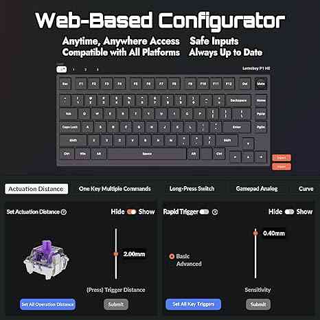 Web-based configurator for custom mechanical keyboard setup
