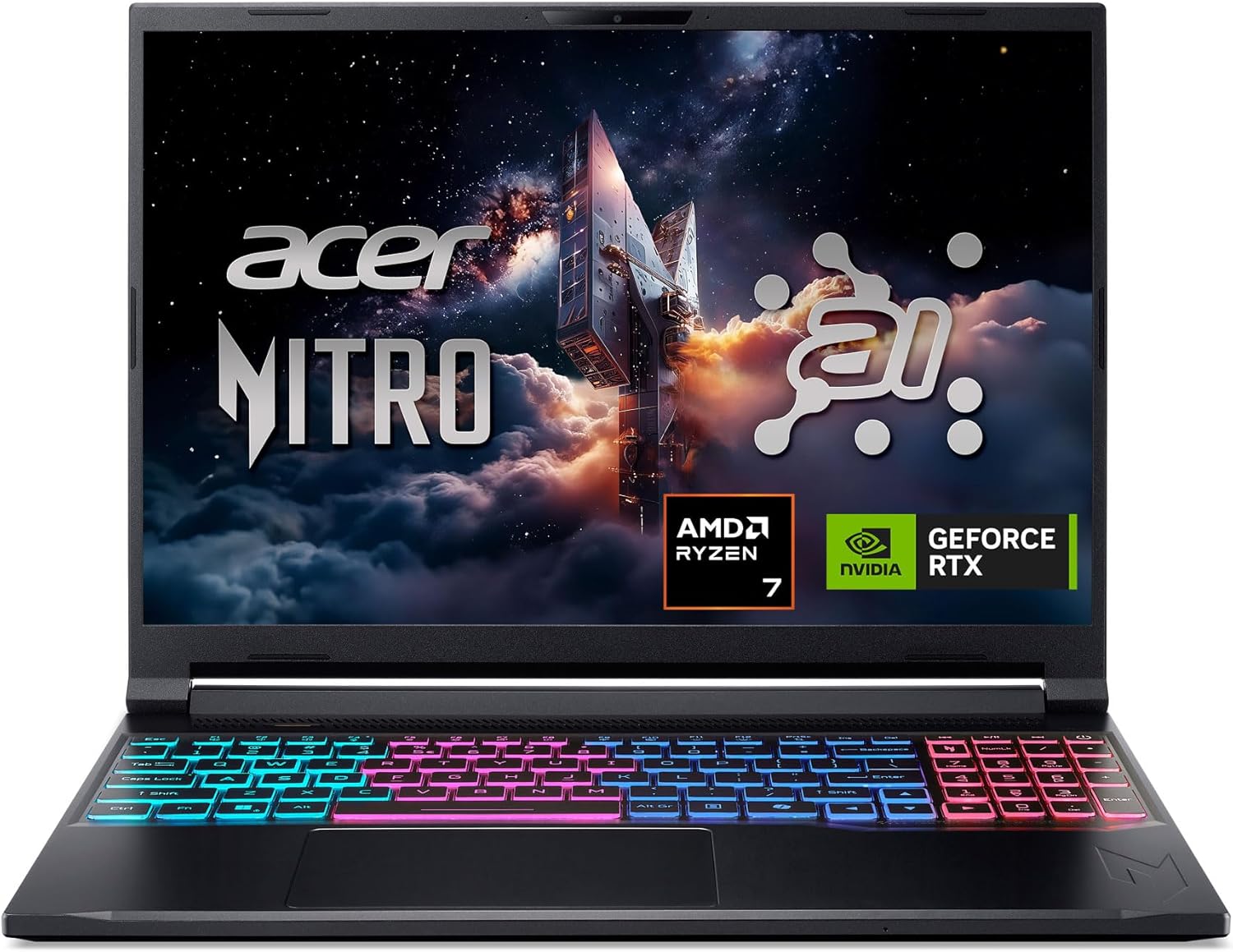 Acer Nitro V 16S AI Gaming Laptop | AMD Ryzen 7 260 Processor | NVIDIA Geforce RTX 5060 Laptop GPU (572 AI Tops) | 16" WUXGA IPS 180Hz Display | 32GB DDR5 | 1TB Gen 4 SSD | Wi-Fi 6 | ANV16S-41-R2AJ