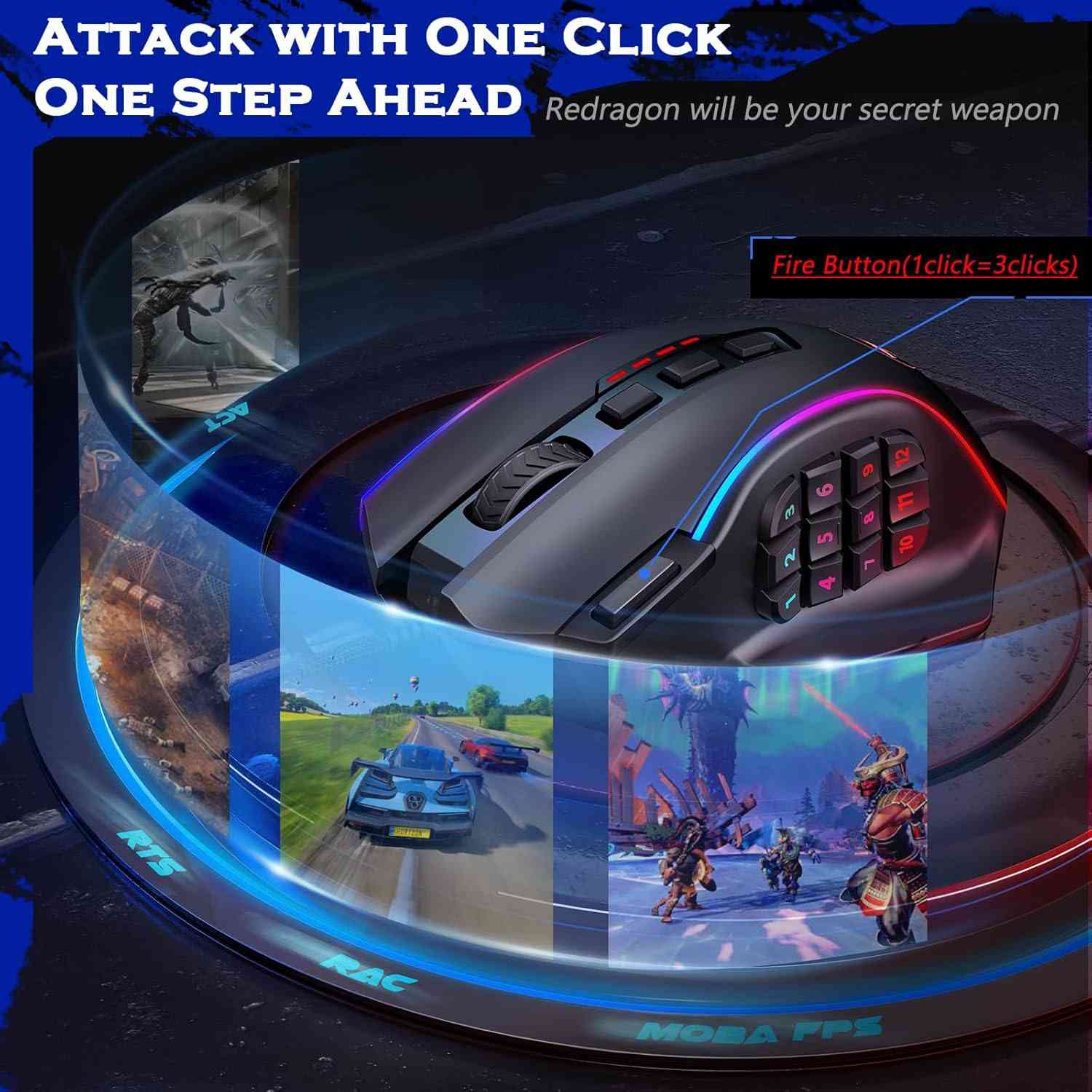 Redragon Gaming Mouse, MMO Mouse Gaming UP 12400 DPI Default Title USD Limareoo Tech