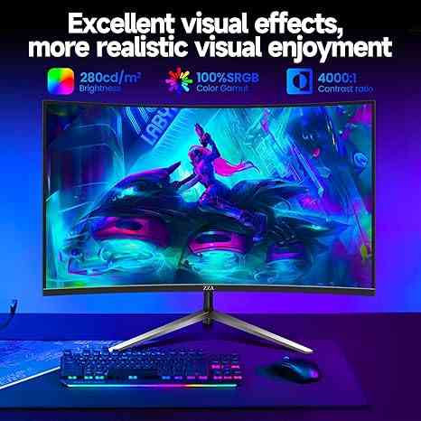 ZZA 32 Inch Curved Gaming Monitor 240hz,1K 1080P Computer PC Monitor with 1500R Limareoo Tech Default Title Default Title