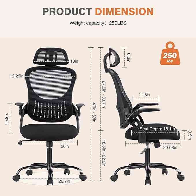 Limareoo Tech Sweetcrispy Office Computer Desk Chair, Ergonomic High-Back Mesh Rolling Work Chairs USD Vietnam Default Title Default Title